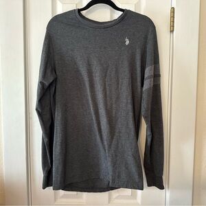 U.S. Polo Assn. Slim Fit Long Sleeve Shirt Gray‎ Size M/L